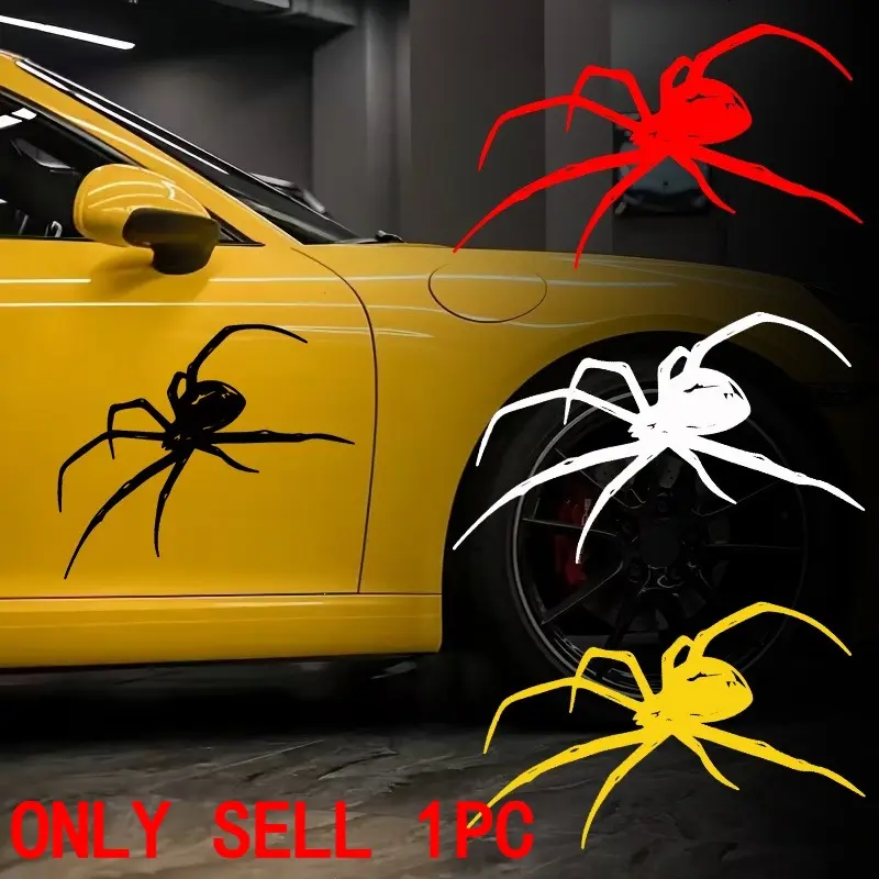 1PC Terrifying Oversized Spider-design Car Stickers, Car Decal: Waterproof, Hard-wearing and UV-resistant, with Colour That Won’t Fade; Suitable for Car Windows, Doors and Bumpers; The Perfect Choice for Halloween-themed Decorations.