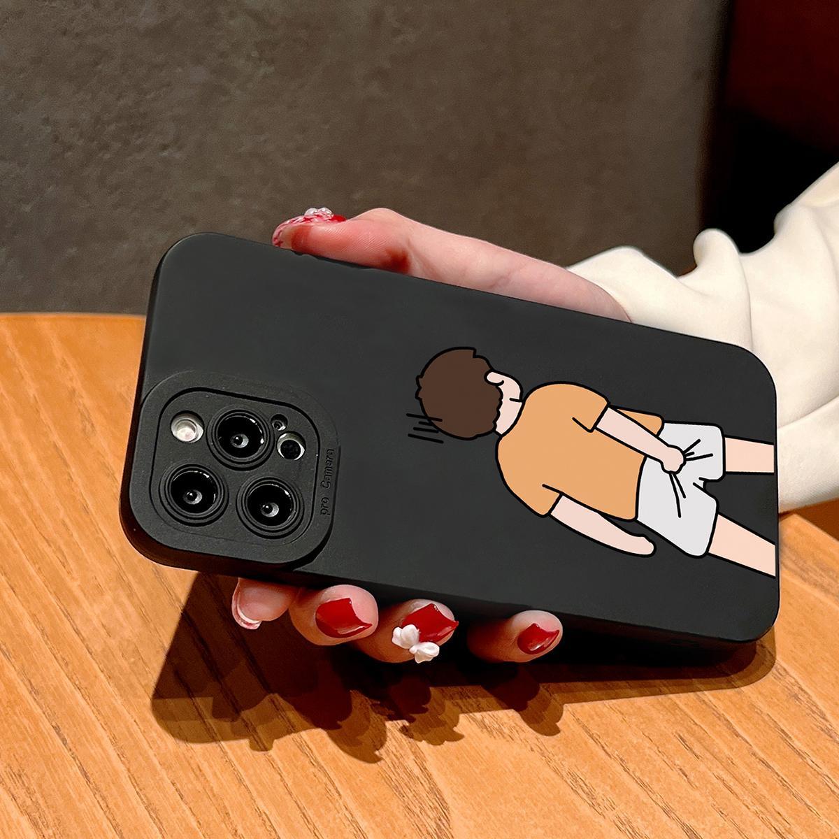 Funny Character Pattern Phone Case, 1 Count Decorative Phone Protector Cover, Compatible with iPhone X Series 7P 8P 11 12 13 14 15