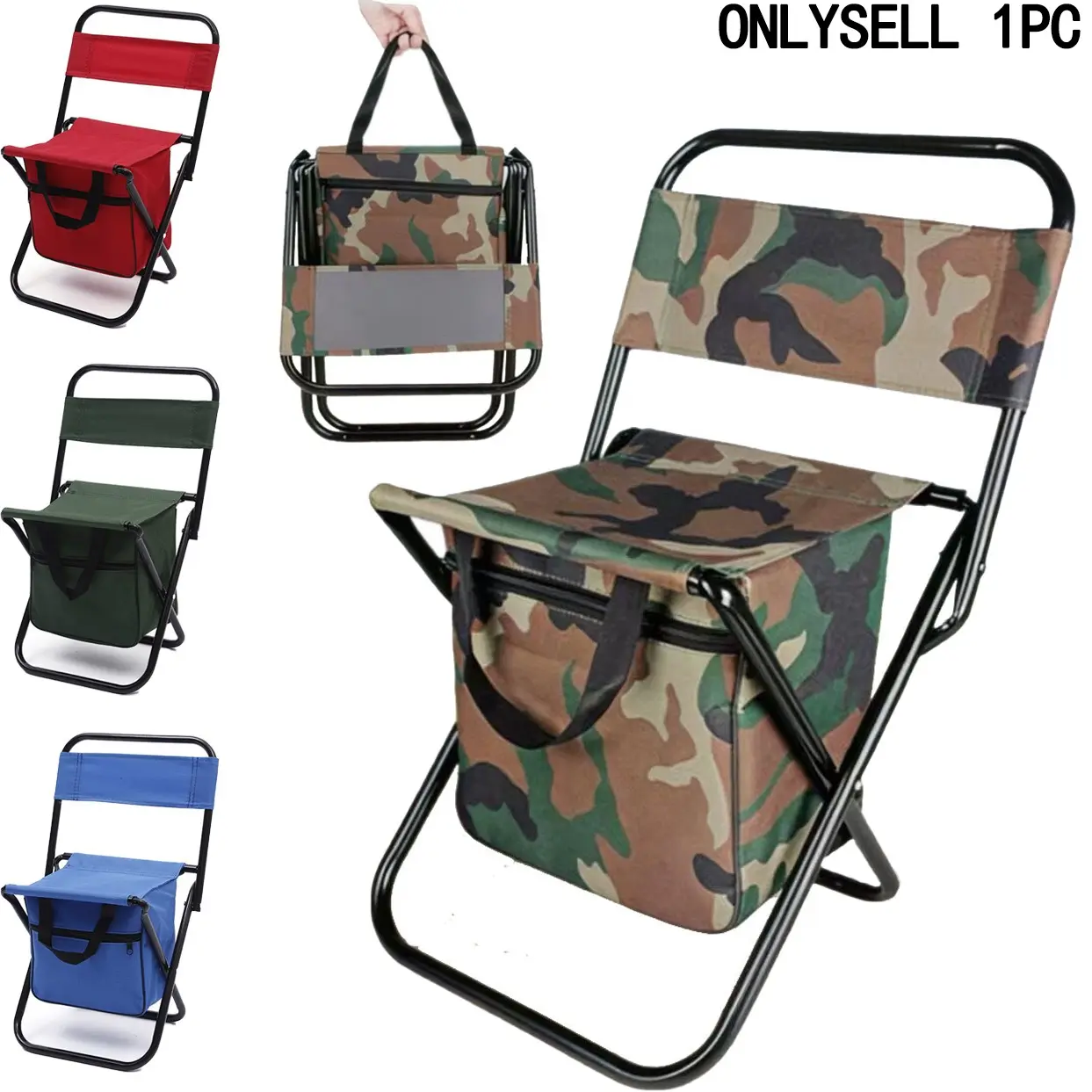 Multi Functional Camping Storage Bag, Portable Lightweight Foldable Camping Fishing Chair, Durable Oxford Cloth Outdoor Chair, Camping Director Chair for Camping Beach Picnic Fishing Patio Lawn, Folding Camping Chair