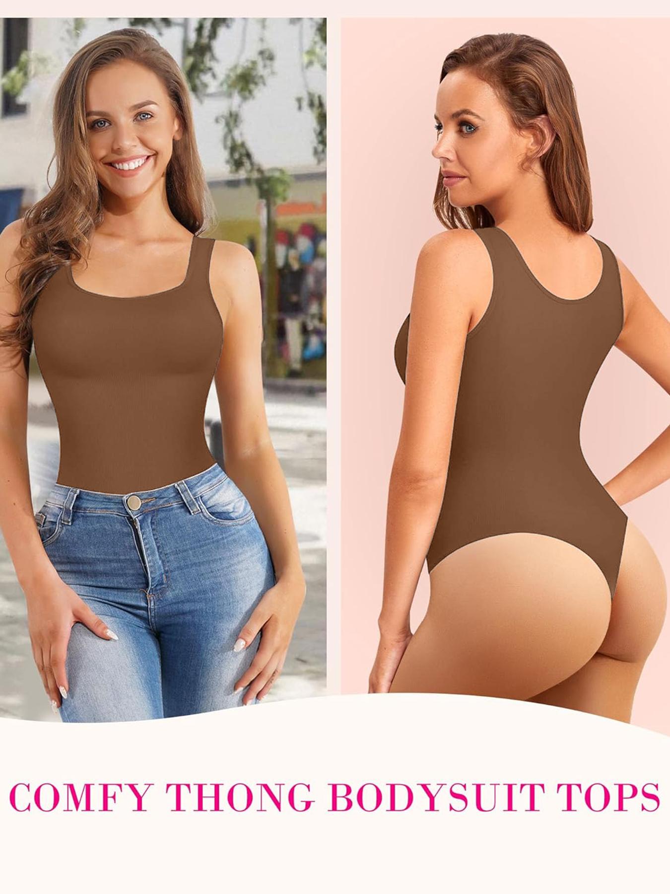 Women's Shapewear Bodysuit, Compress Shapewear, Waist Abdomen Ribbed Strengthening, Wide Shoulder Straps, Chest Support, Belly Control, All Seasons