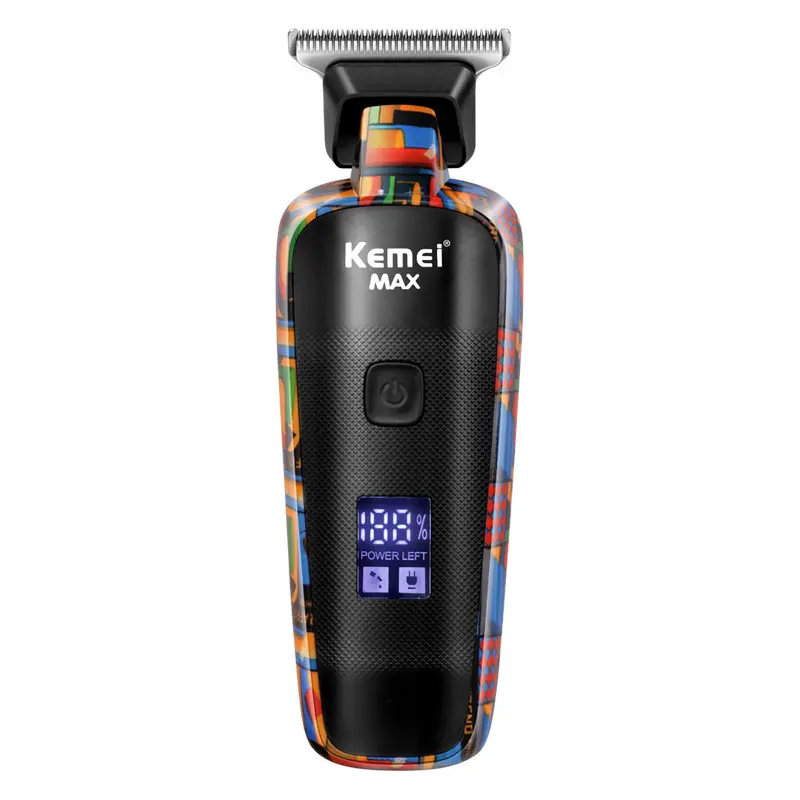 KM MAX5090 Multi Functional Electric Hair Trimmer USB Rechargeable & Corded Shaver Stylish Print Graffiti Hair Clipper for Men Women Grooming