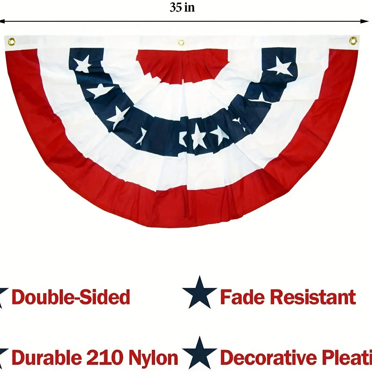 10 Pack American Patriotic Pleated Pennant Flags, 3x1.5 Feet Usa Flag Bunting, Star Spangled Banner, Home Decor Banner, Memorial Day, July 4th, Labor Day