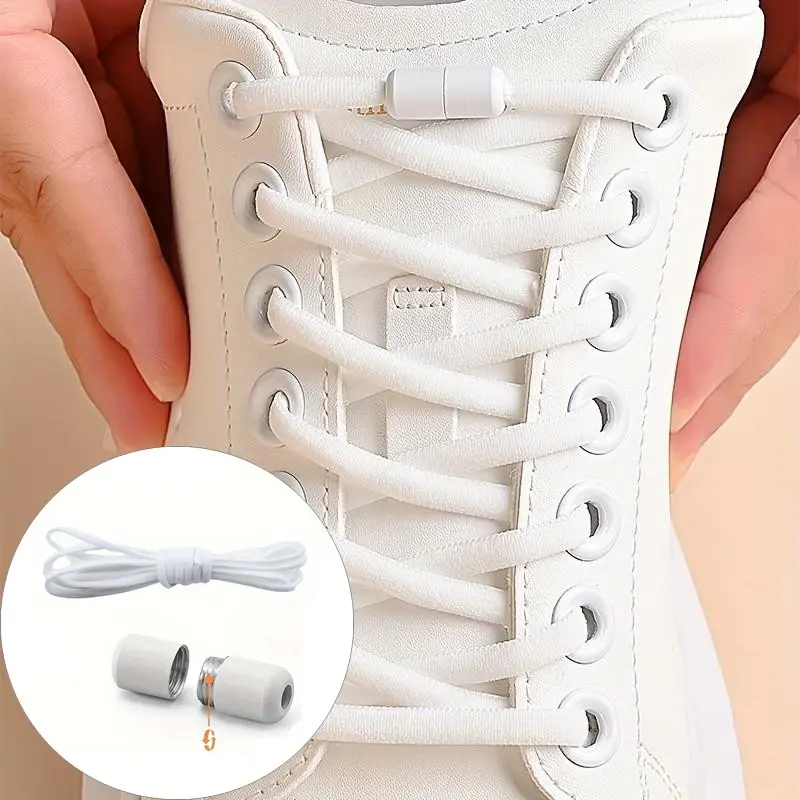 Adjustable Shoe Laces with Capsule Buckle, Quick Tie Shoelaces, Elastic Design for Lazy People, Fashionable Shoelaces for Skate Shoes & Sports Shoes, Elastic Laces for Sneakers, Shoe Strings for Sneakers