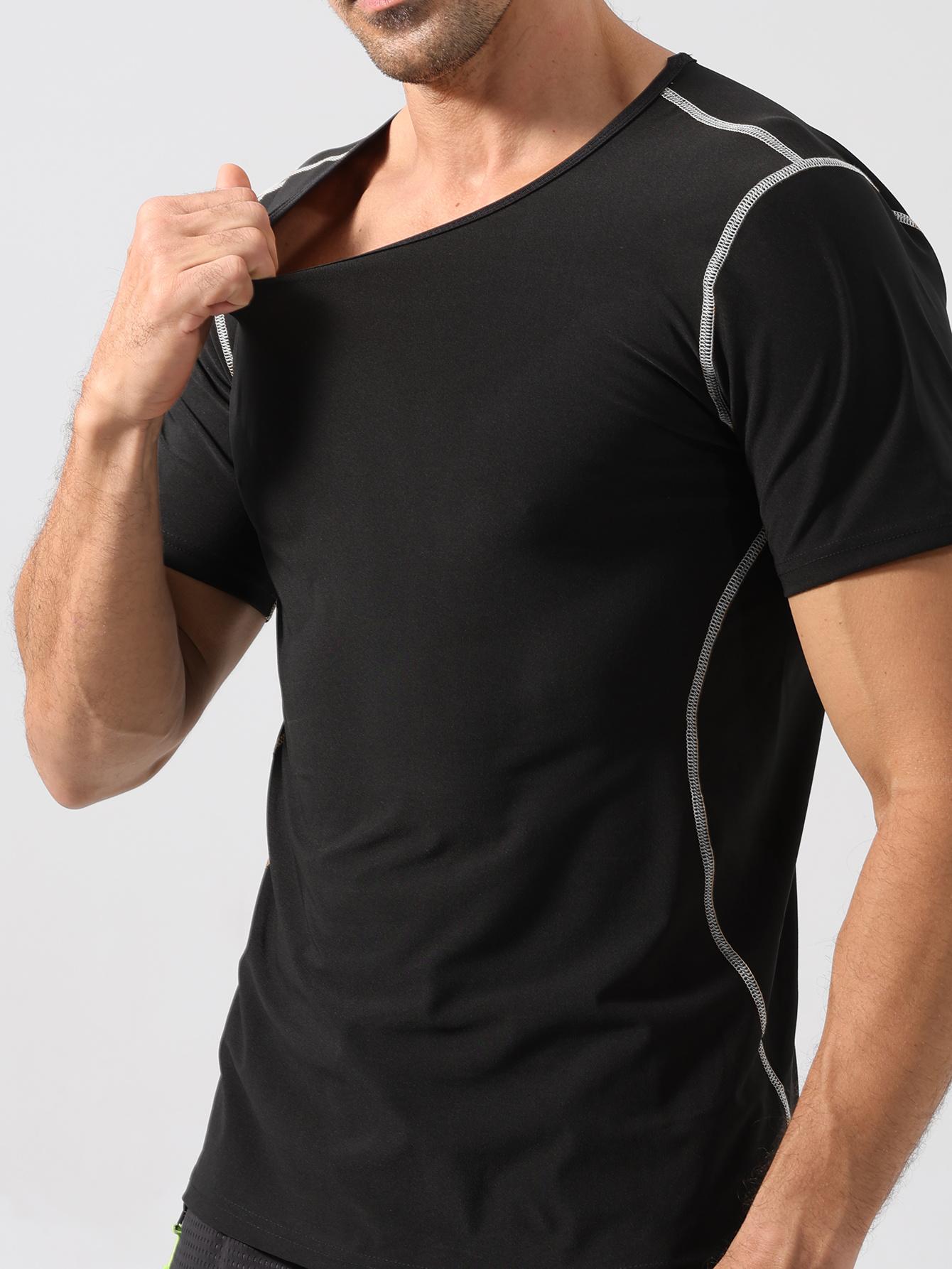 OLLAS Men'S Sauna Suit Shirt - Sweat Absorbent Compression Vest with Waistline, Quick-Dry Workout Top for Gym, Training & Casual Wear - All-Season Body Shaper Jacket in Black & Golden, Sleek Modern Design, Durable Sportswear, Sweat-Resistant Fabric,