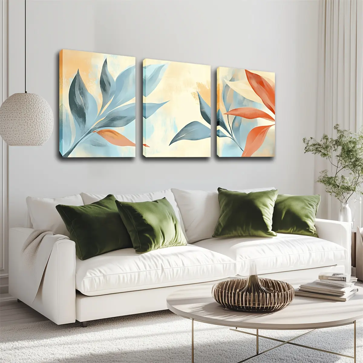 3-Piece Framed 2D Flat Print Wrapped Canvas Set, Fresh-Style High-Definition Wall Art with Striking Artistic Atmosphere, 2 Sizes Available, Ideal for Home Decoration & Art Display