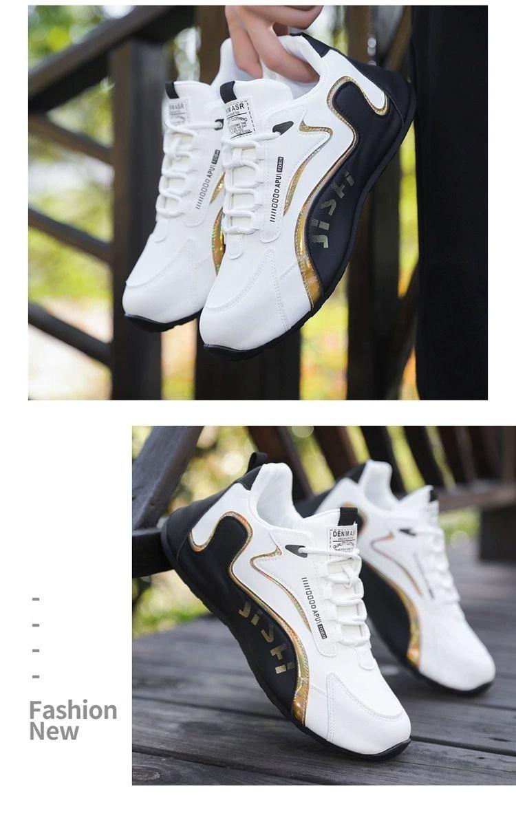 Men's Non-Slip Soft Sole Casual Sneakers, Comfortable Closed Toe Athletic Trainers for Men Outdoor Activities & Daily Walking