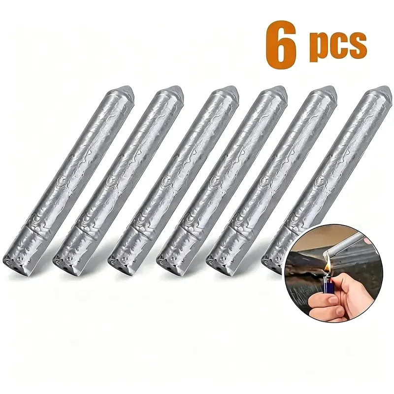 6pcs Low Temperature Welding Rods, Fast Melting Powder Core, Industrial Heavy Duty Tool, Welding Accessories, Suitable for Stainless Steel, Copper, Iron, Aluminum, Durable and Reliable