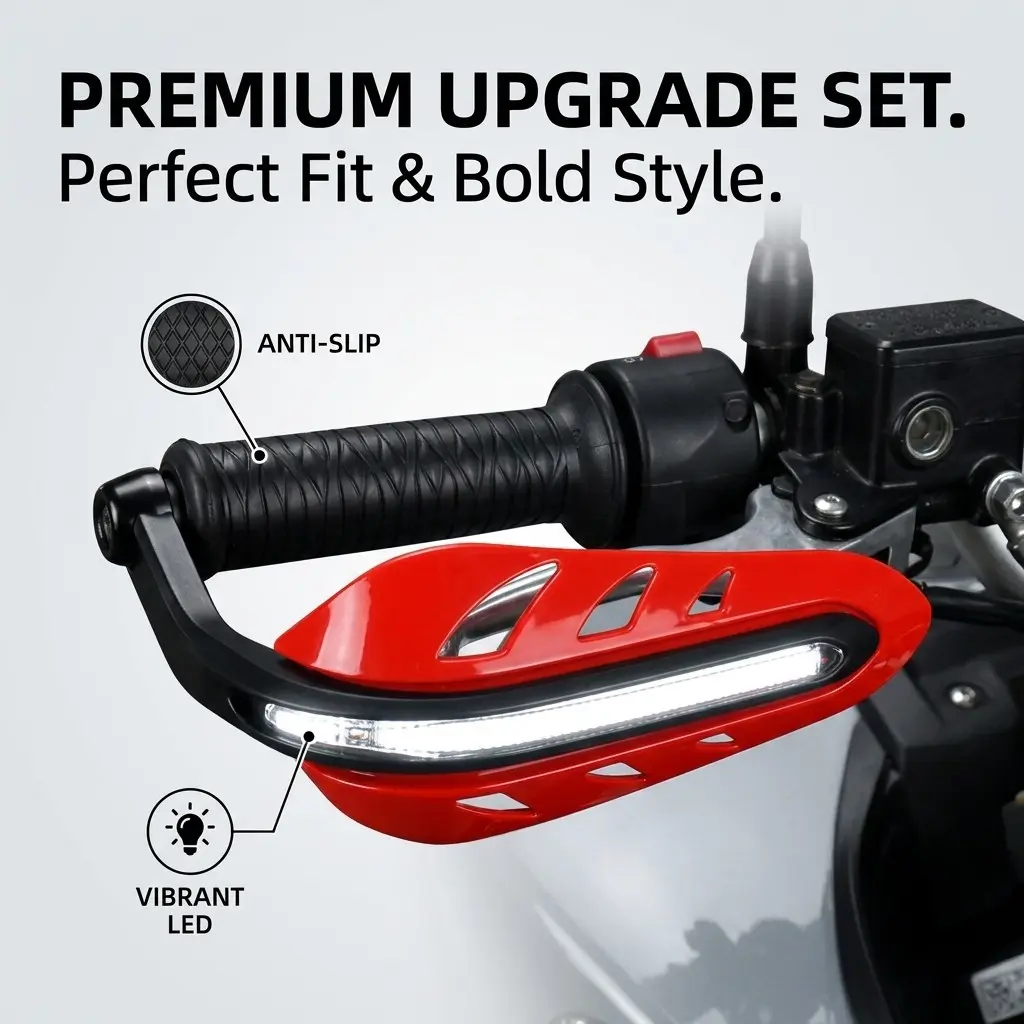 Motorcycle Hand Protector Set, Universal Windshield Gloves, Protective Handle Gel, Compatible with Honda Yamaha Kawasaki Suzuki