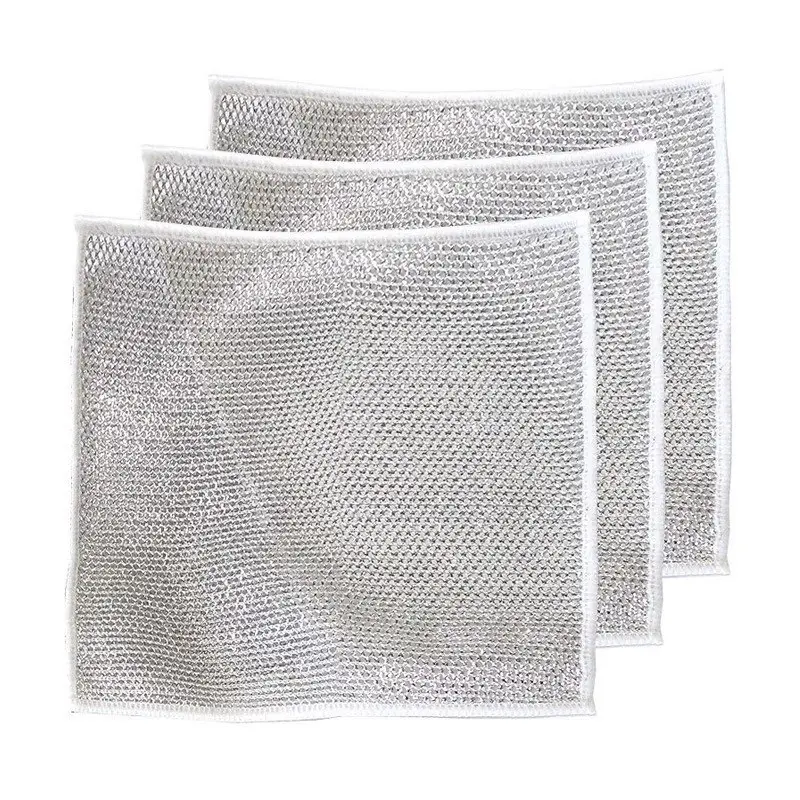 Packs of 5/10/20/30 wire sponge cloths; scratch-free metal wire dishcloths; multi-purpose metal wire dish brushes; easy to rinse and reusable; metal wire cleaning cloths; metal wire dishcloths; suitable for kitchens, sinks, cookware, and cleaning utensils