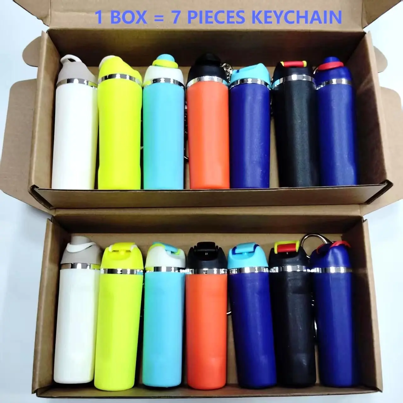 Mini Keychain Gift Set - 7 Piece Colorful Small Containers, Holds Lipstick and Jewelry, Cute Practical Decor, Halloween Christmas Gifts