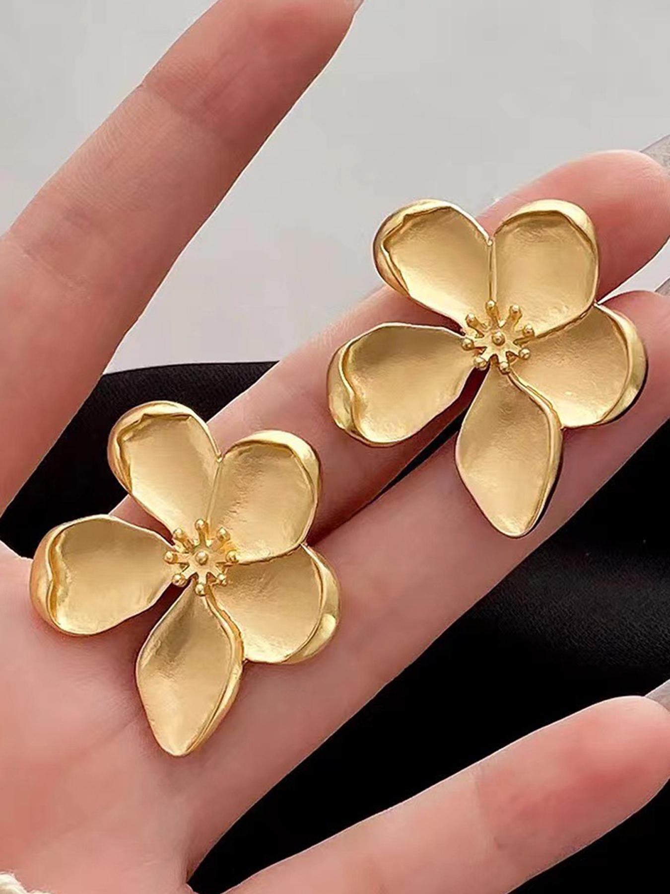 Vintage Flower Design Stud Earrings, High Quality Earrings, Fashionable Jewelry for Women, Daily Clothing Decor, Trendy All-match & Exquisite Jewelry for Birthday Gift