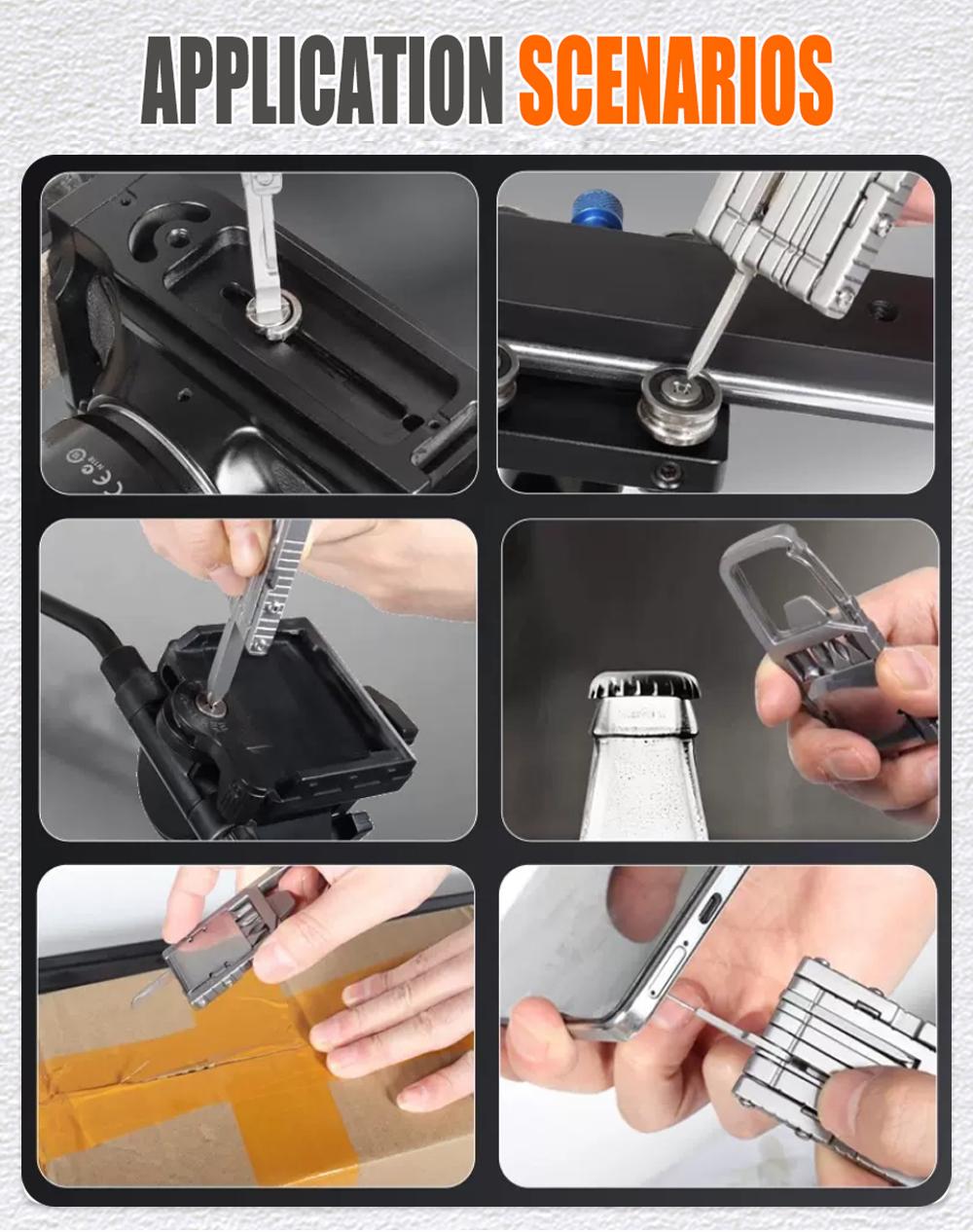 13 in 1 Multifunctional Stainless Steel Tool Combination Folding Outdoor Tools Corkscrew Screwdriver Wrench Knife Knife Keychain phone stand mount accessory reliable OUTDOOR adventure gear supply