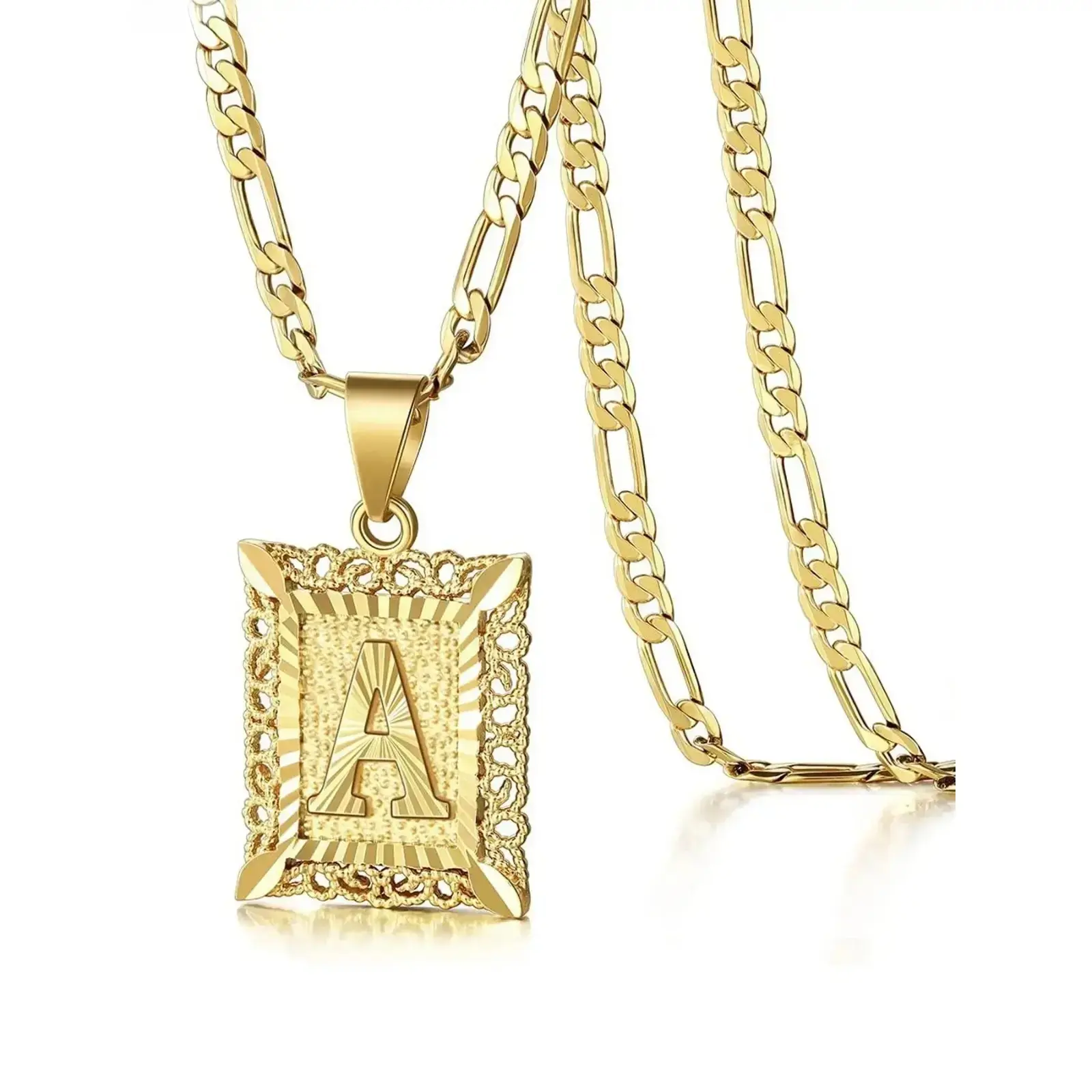 Unisex A-Z Initial Pendant Necklace, Edgy Punk Alphabet Charm Jewelry, Tarnish-Resistant Dainty Stackable Chain, Trendy Charms Necklace for Daily Outfits, Personalized Jewelry Gift for Men Women, Decorative Necklace