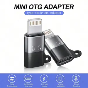 Lightning to Type-C OTG Adapter, Compact Portable, Fast Charging, Audio Transfer, Compatible with All iOS Devices, Connects Microphone, Keyboard