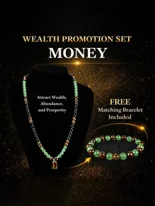 [Buy Necklace Free bracelet]Money Attraction Necklace Set with Green Aventurine & Tiger Eye, beaded jewelry protection bracelet encouragement gift fashion artificial bracelet of the day Colorblock Beaded Crystal Bracelet , Good Luck & Abundance