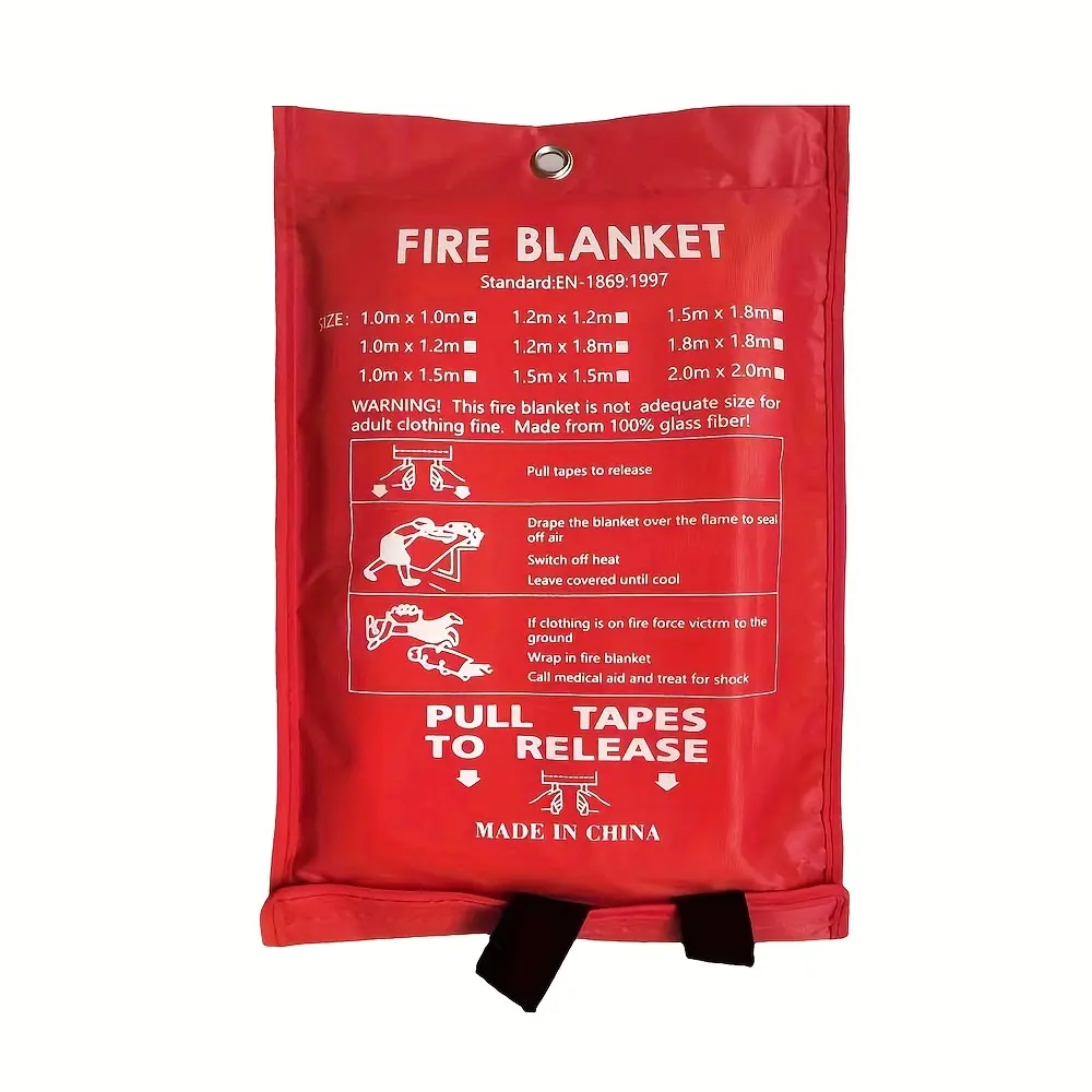1pc emergency fire blanket, fire blanket, fire-resistant blanket, flame retardant blanket, suitable for home, kitchen, school, car, office, warehouse fire safety blanket 40x 40 inch fiberglass fire-resistant blanket first aid supply