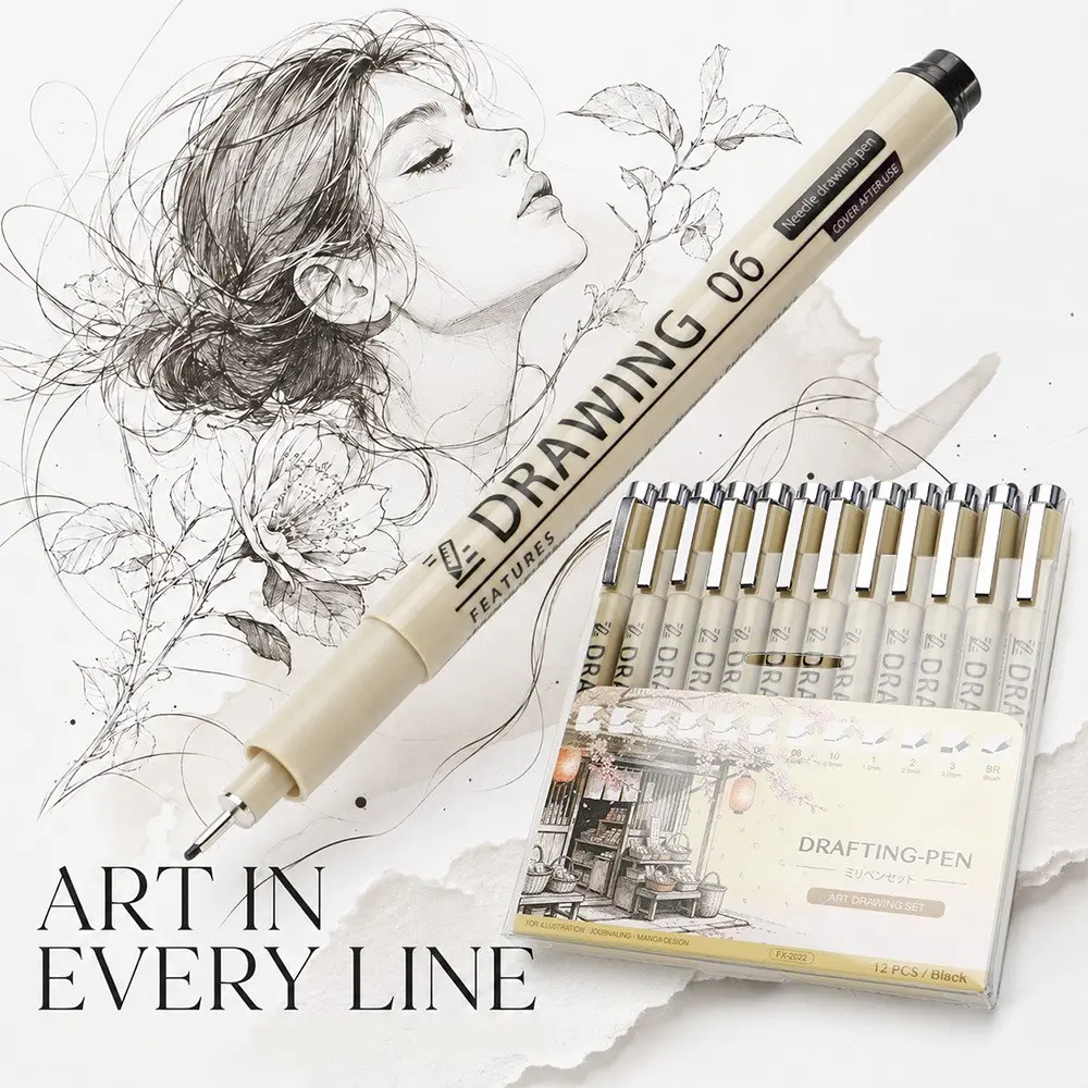 Bestselling Drawing Pen Set, Student Engineering Design Sketch Pens, Comic Painting Waterproof Line Art Pens, Non-Disposable Art Supplies