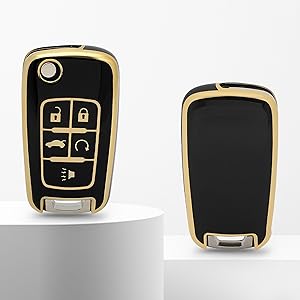 for Chevy Key Fob Cover with Keychain, 5 Buttons Soft TPU Key Fob Protector for Chevrolet Buick Camaro Cruze Equinox Malibu Impala Spark Sonic GMC Terrain Folding Flip Car Key Cover, Black for Chevy Key Fob Cover with Keychain, 5 Buttons Soft TPU Key Fob Protector for Chevrolet Buick Camaro Cruze Equinox Malibu Impala Spark Sonic GMC Terrain Folding Flip Car Key Cover, Black