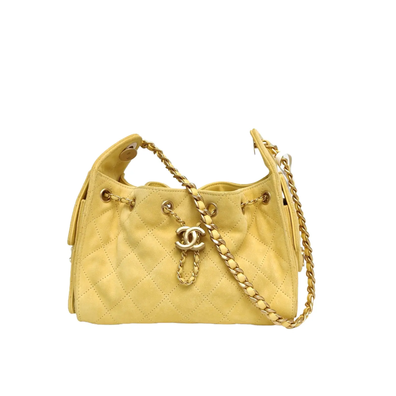 Pre-owned CHANEL Yellow suede Chip Gold Hardware 25BAG P226968010