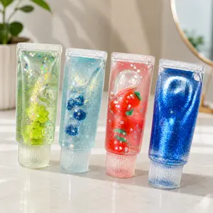 Pipberry Glitter Toothpaste Tube Sensory Squeeze Toy| Clear Liquid Motion Fidget Toy with Star Sequins & Cute Charms, Stress Relief Novelty Squishy Toy for Kids & Adults
