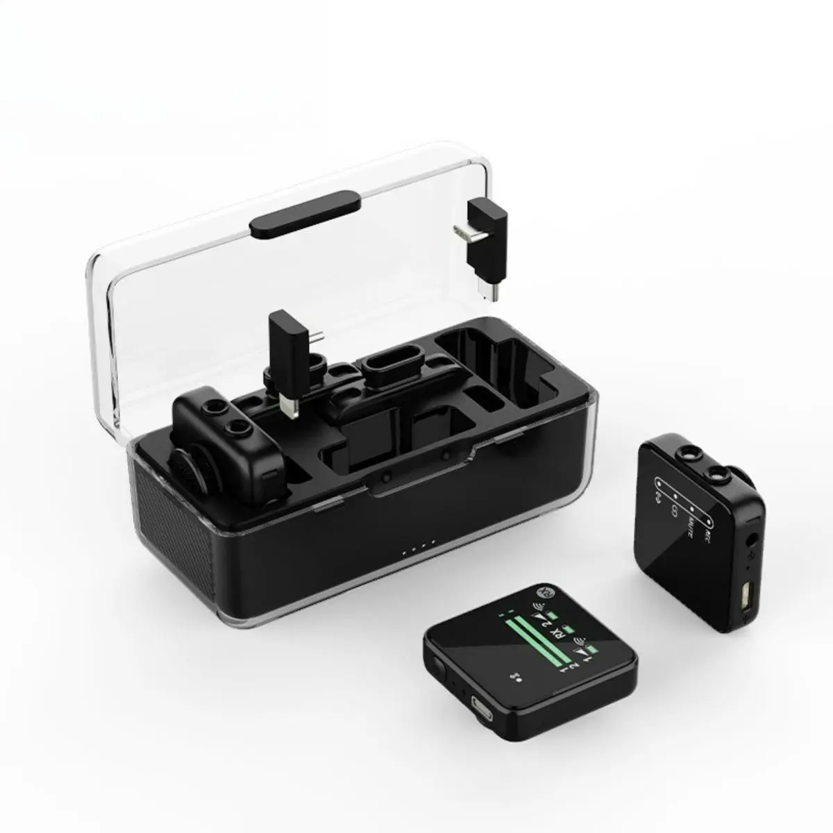 M29 Wireless Earpiece Microphone 1 receiver 2 microphones Complete set of noise-cancelling recording microphone for computer, mobile phone and sound card live streaming