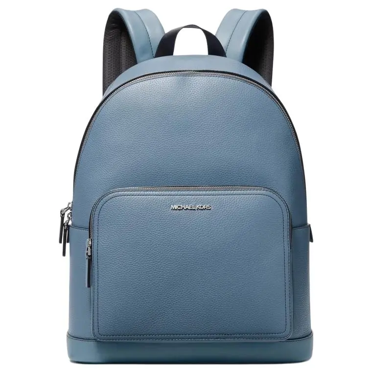 Michael Kors MK Cooper Logo Zip Top Backpack – Men’s Medium Blue Leather