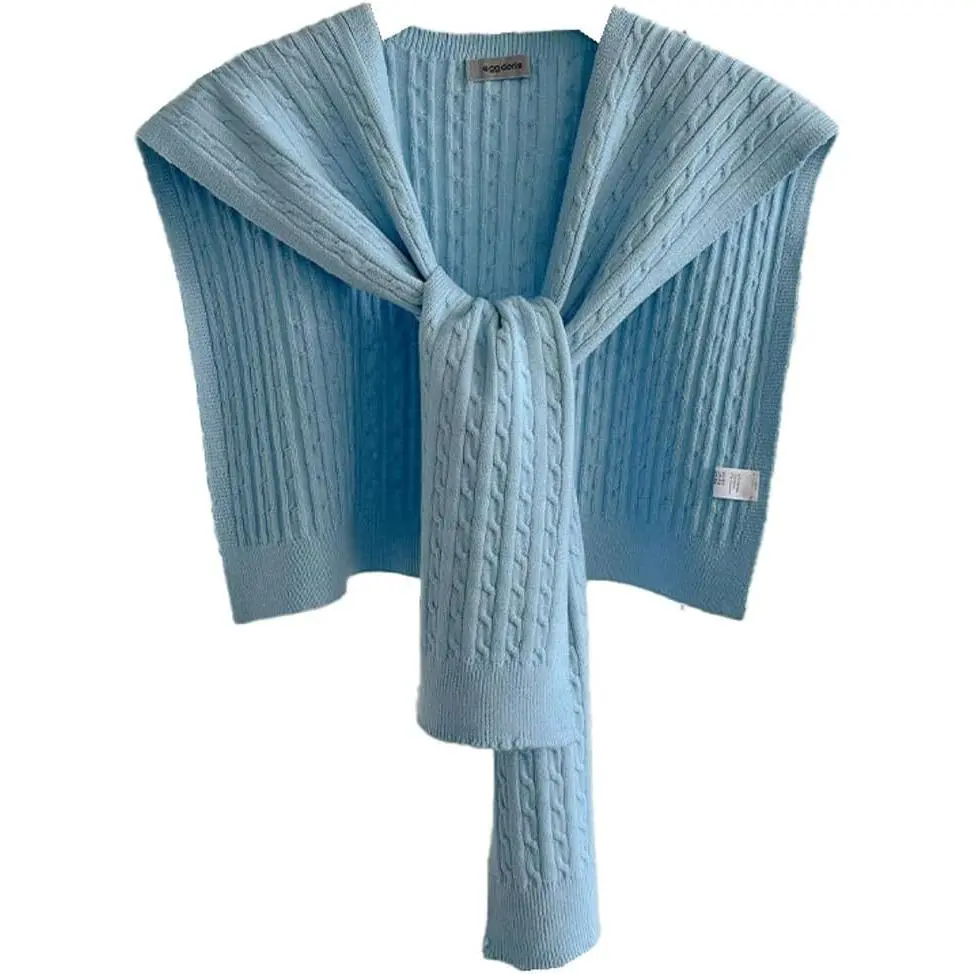 Knit Shawl Wraps for Women Knotted Sweater Shawl Scarf Soft Poncho  Top Cover Up Cardigan Accessories