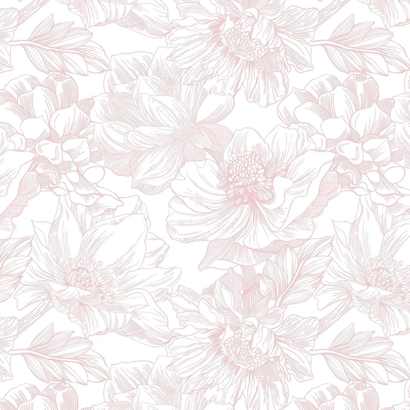78.7"x17.3" Peel and Stick Wallpaper Floral Contact Paper Boho White Pink Flower Wallpaper Removable Wall Paper Self Adhesive Modern Contactpaper for Cabinets Drawers Bedroom Thicken Vinyl