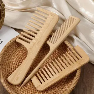 3pcs Handmade Bamboo Anti-Static Combs Set, Natural Bamboo Comb for Women Men Hair, Beard Wood Combs for Teasing Strands & Post Styling, Hair Care Comb, Anti Static Hairbrush
