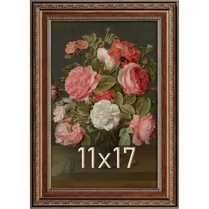 11x17 Antique  Bronze Picture Frame, 2.75 Inch Wide Ornate Border Victorian Style - Wall Mountable Photo Frame for Gallery Art &  Decor, 1 Pack