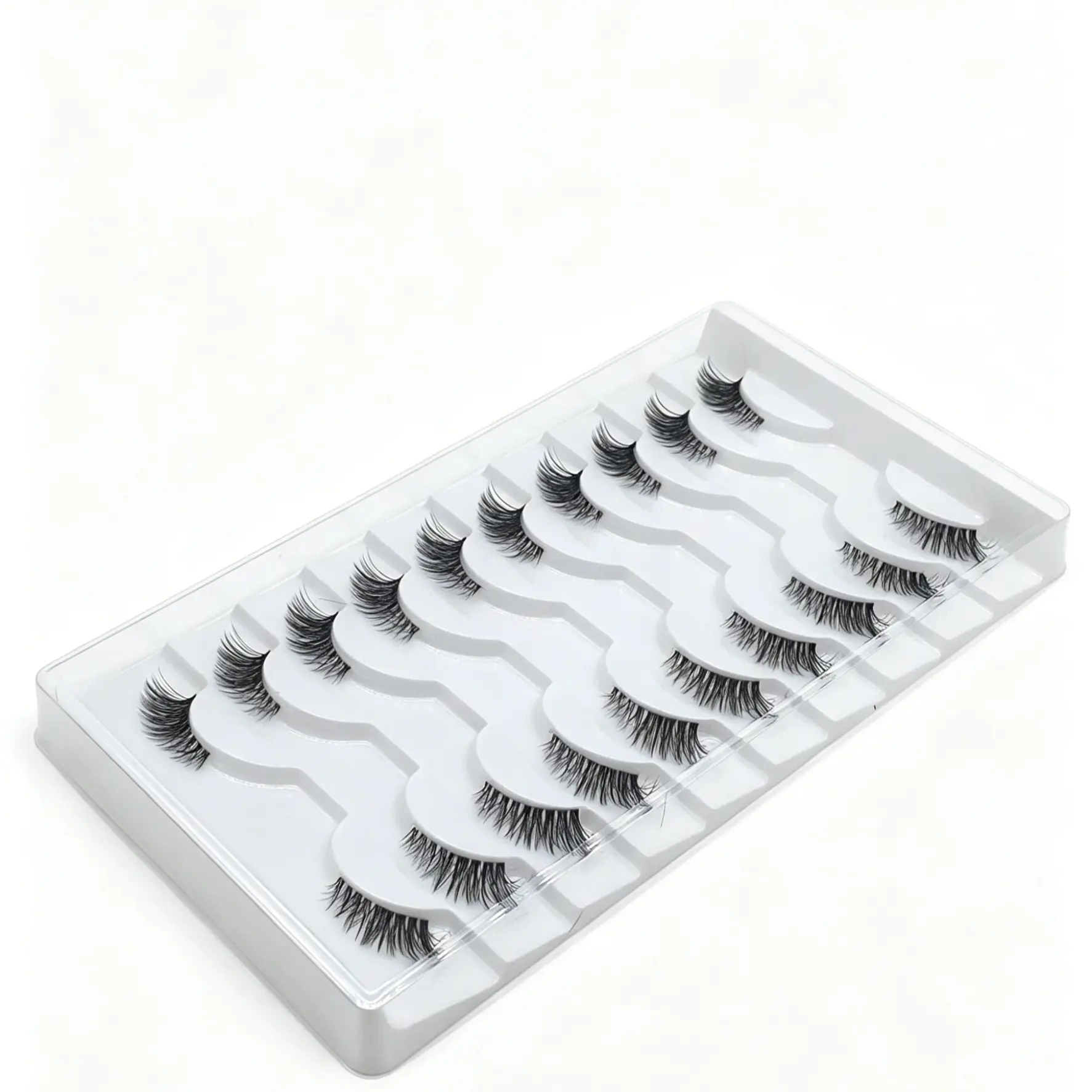 Style H07, 10 Pairs Tail Elongated False Eyelashes, Natural Dense Curly Realistic 3D Cat Eye Look