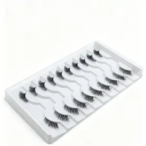 Style H07, 10 Pairs Tail Elongated False Eyelashes, Natural Dense Curly Realistic 3D Cat Eye Look
