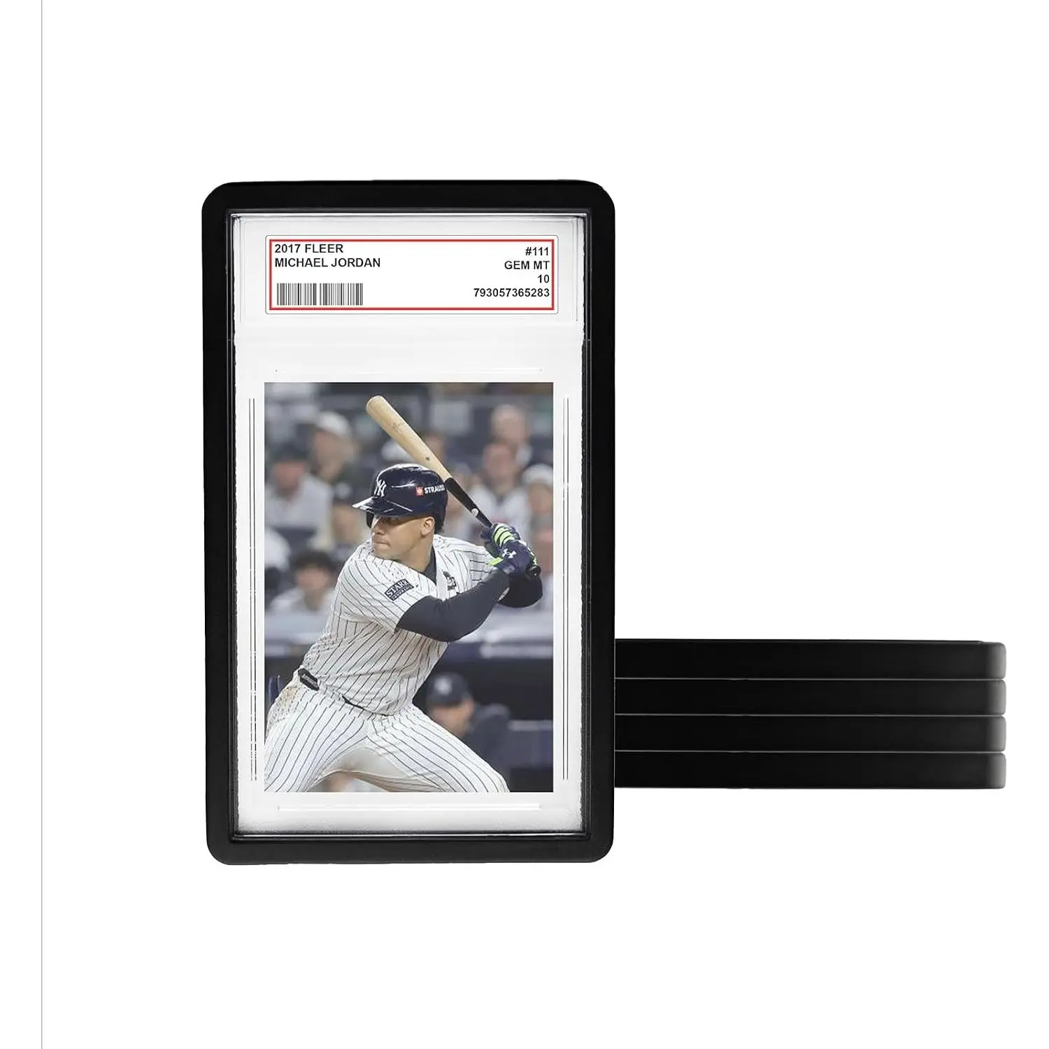 Pack of 5 Graded Card Case Bumper Guards Compatible with 35 pt PSA Graded Cards Includes 5 Graded Card Storage Display Sleeve tectors (Black)