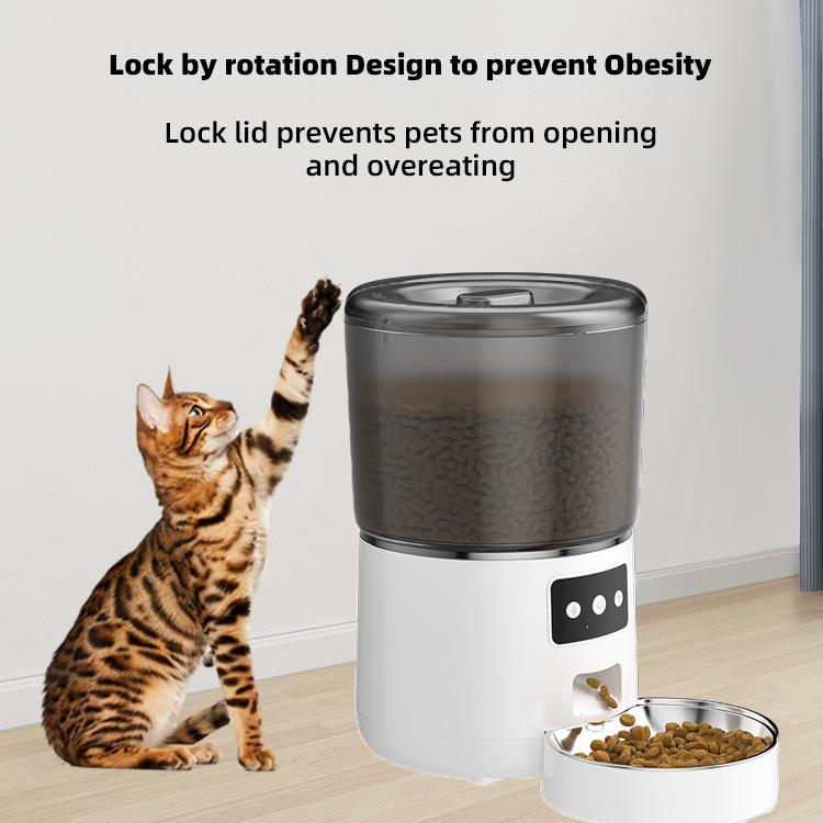 Automatic Cat Feeder 4L Food Dispenser with Graffiti APP Remote WIFI Smart Pet Feeding Supplies for Cats and Dogs