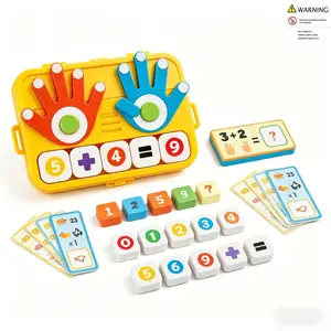 Preschool Math Toy, Montessori Educational Toy, Finger Arithmetic Early Learning Puzzle (includes Calculation Board, Cards, Blocks)