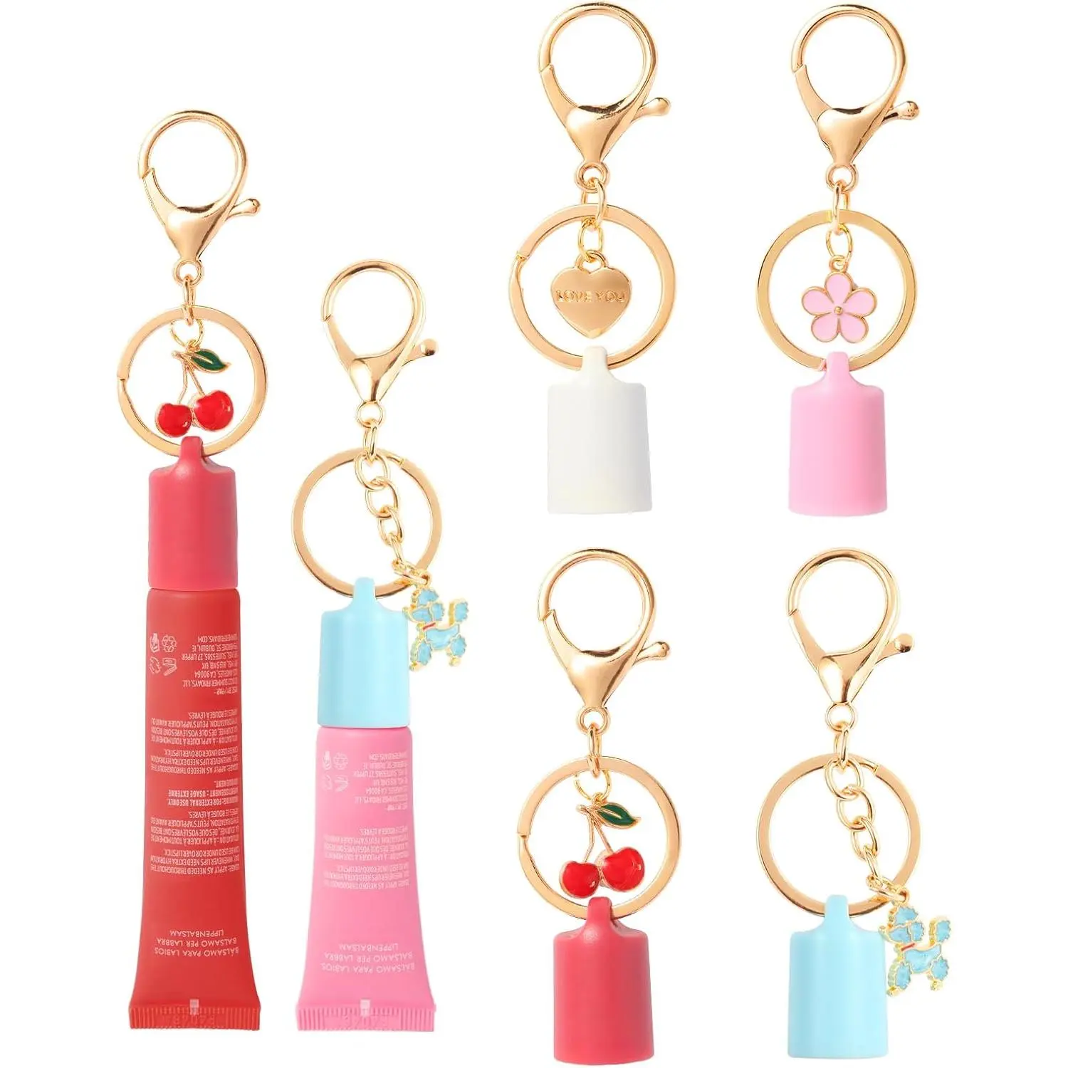 Limpskys Keychain Cap for Summer Fridays Lip Balm 0.5 oz – Lid with Key Ring & Charm, Fits Topicals 0.5 oz & e.l.f.Glow Reviver 0.52 oz Tubes – Lip Gloss Keychain (Lip Balm Not Included)