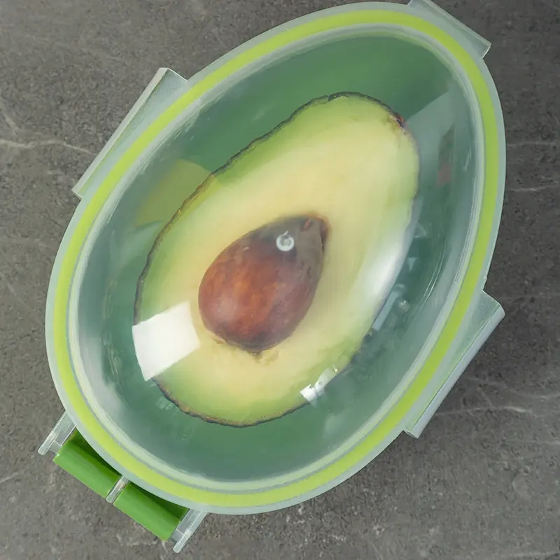 Avocado Shaped Food Storage Box, Space Saving Container, Vegetable & Fruit Organizer, Reusable Plastic Fruit Container, Kitchen Supplies