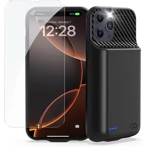 2026 Upgraded 13800mAh High Capacity Battery Charging Case for iPhone 12 13 14 Pro Max 14 Plus 6.7 inch with Tempered Glass Screen Protector