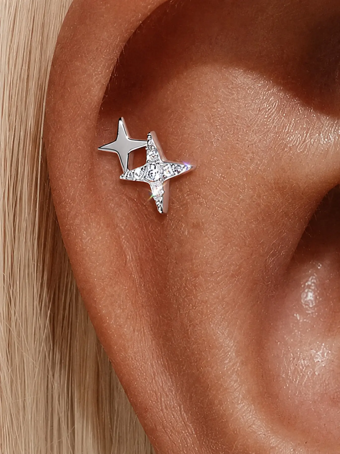 S925 Silver Moissanite Star Stud Earrings, Hypoallergenic, Perfect for Daily Wear, Parties, Weddings, Gifts