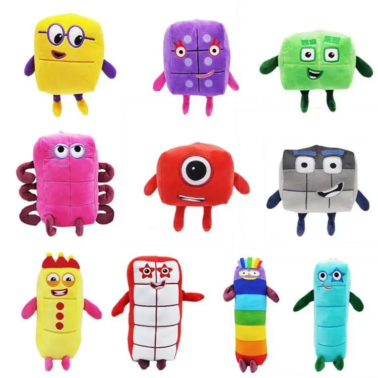 10pcs Cartoon number Plush Doll Toy Educational Stuffed Movie TV number Toys Kids Gift early childhood education doll