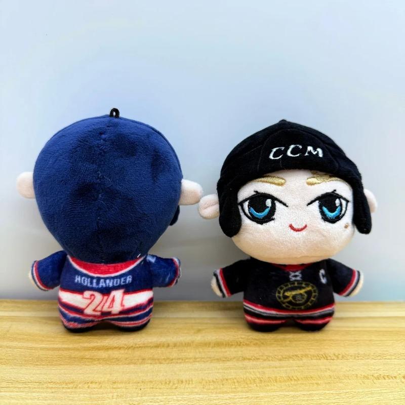 Hockey Player Chibi Plush Set, 2 Styles Soft Ice Hockey Team Stuffed Dolls, Cute Sports Plushie Gift for Fans & Kids