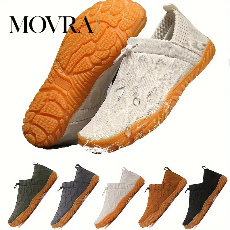 MOVRA1 Men's Barefoot Casual Walking Shoes - Male Shoes with Barefoot Fit, Breathable Sole, Fabric-Rubber Construction, Breathable Knitted Upper for Outdoor Walks
