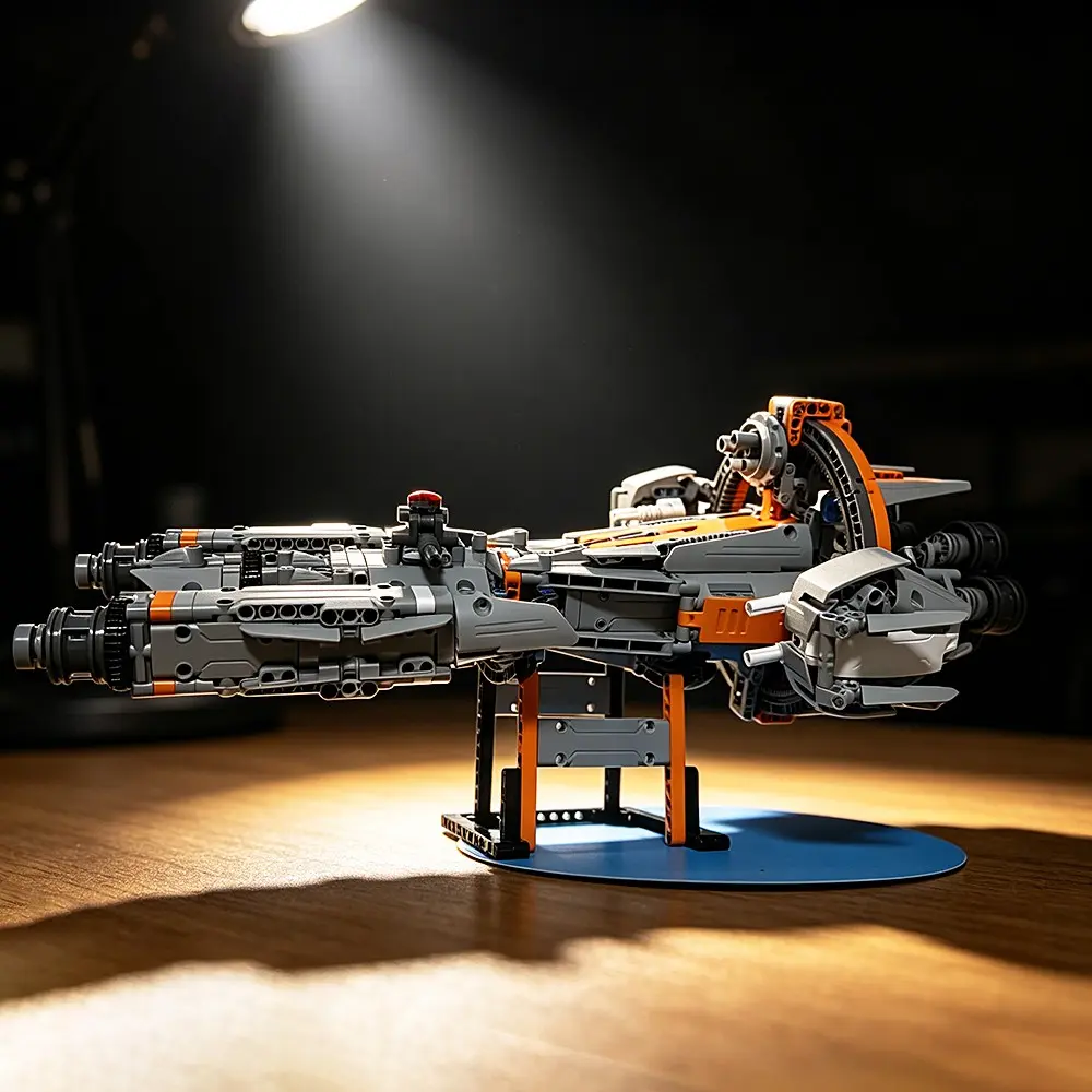1240pcs Creative Space Ship Building Blocks Model, High Difficulty DIY Assembly Kit, Mechanical Control, Collectible Moc, Spaceship Model Kit, Birthday, Christmas, Halloween