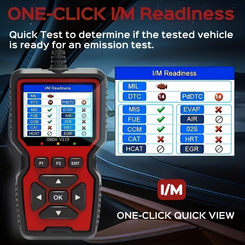 Car OBD2 Scanner Diagnostic Tool Code Reader, Car Voltage Tester Engine Fault Code Scanner, Charging Tester Diagnostic Tool For OBDII Protocol Cars V519-red