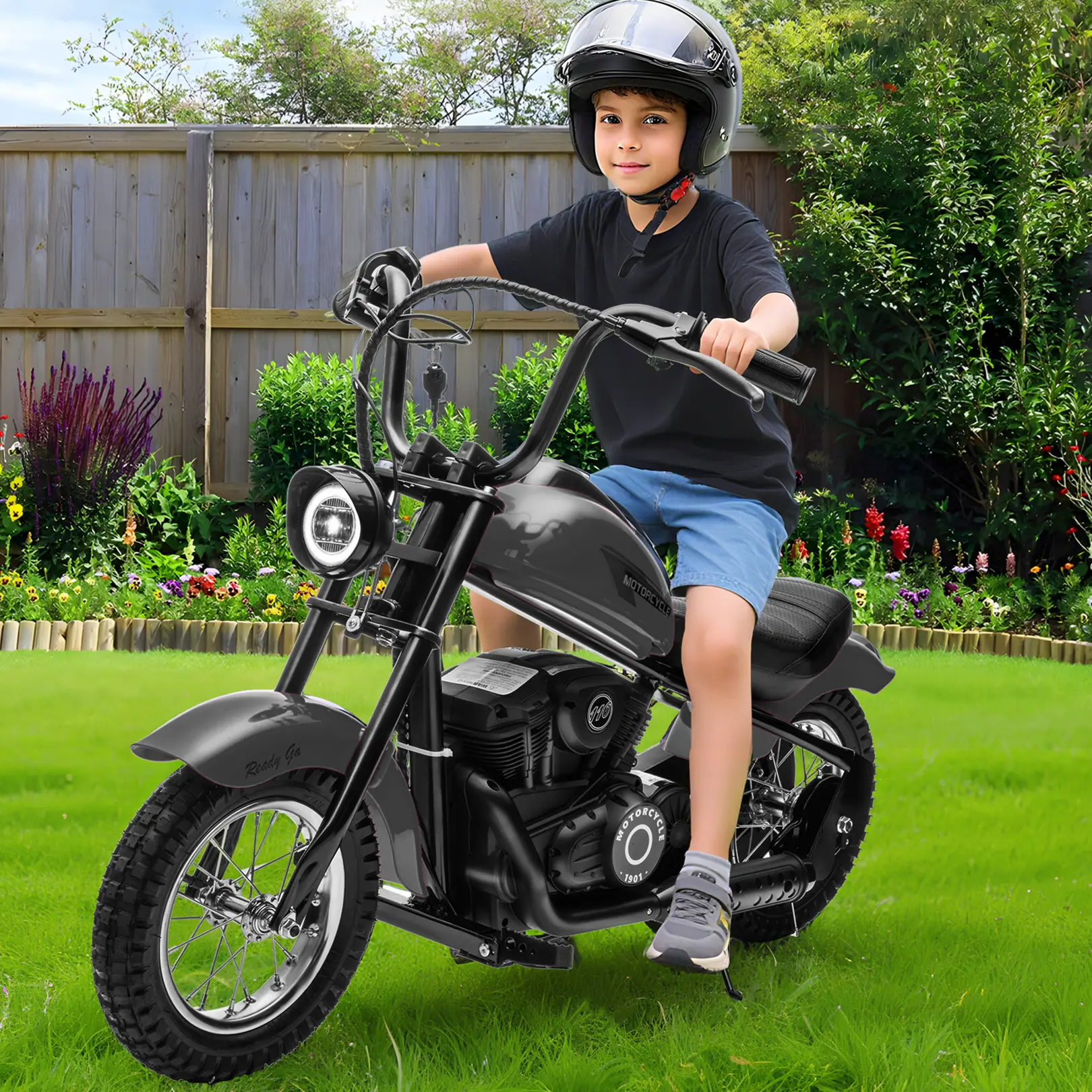 Ride On Motorcycle, 24V Electric Dirt Bike with 2 Speed Up to 14 MPH, LED Headlights, Max Weight 150lbs, Off-Road Dirt Bike for Boys Girls
