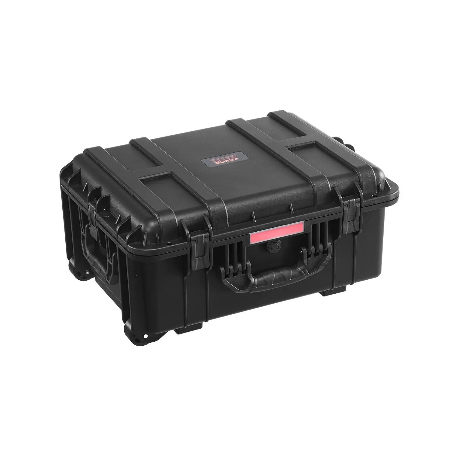 VEVOR IP67 Weatherproof Hard Case with Pre-Cut Foam, Wheels, Retractable Pull Handle, Lock & Automatic Protection for Cameras, Equipment, Device (57x45x28cm) – Heavy-Duty Dry Box for Travel, Hunt