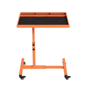 Heavy Duty Adjustable Rolling Work Table with Wheels | 220LBS Capacity Height 38"-45" Mobile Tool Tray for Garage Mechanic Shops
