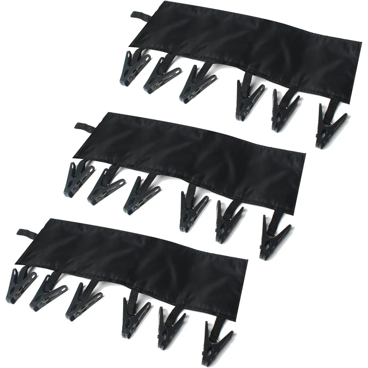 Portable Hanger Clips Travel Clothesline Travel Hangers Towel Drying Rack Clothing Hanger Folding Portable Sock Dock Swimsuit Drying Rack Hanger with 6 Clips Pack of 3 (Black)