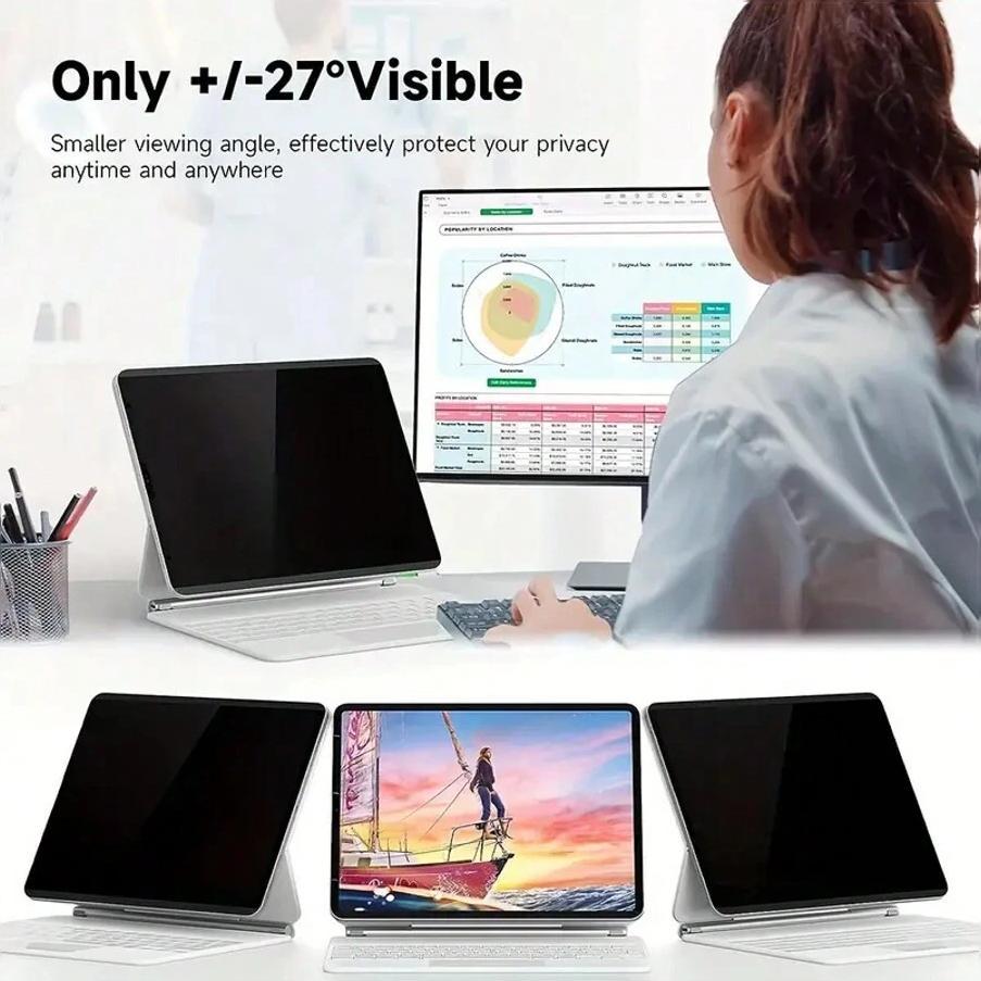 2pcs iPad Privacy Screen Protector, Case Friendly for 10th 9th 11th Gen, Compatible with Apple iPad Air Pro 1-13, 7.9-13 Inches