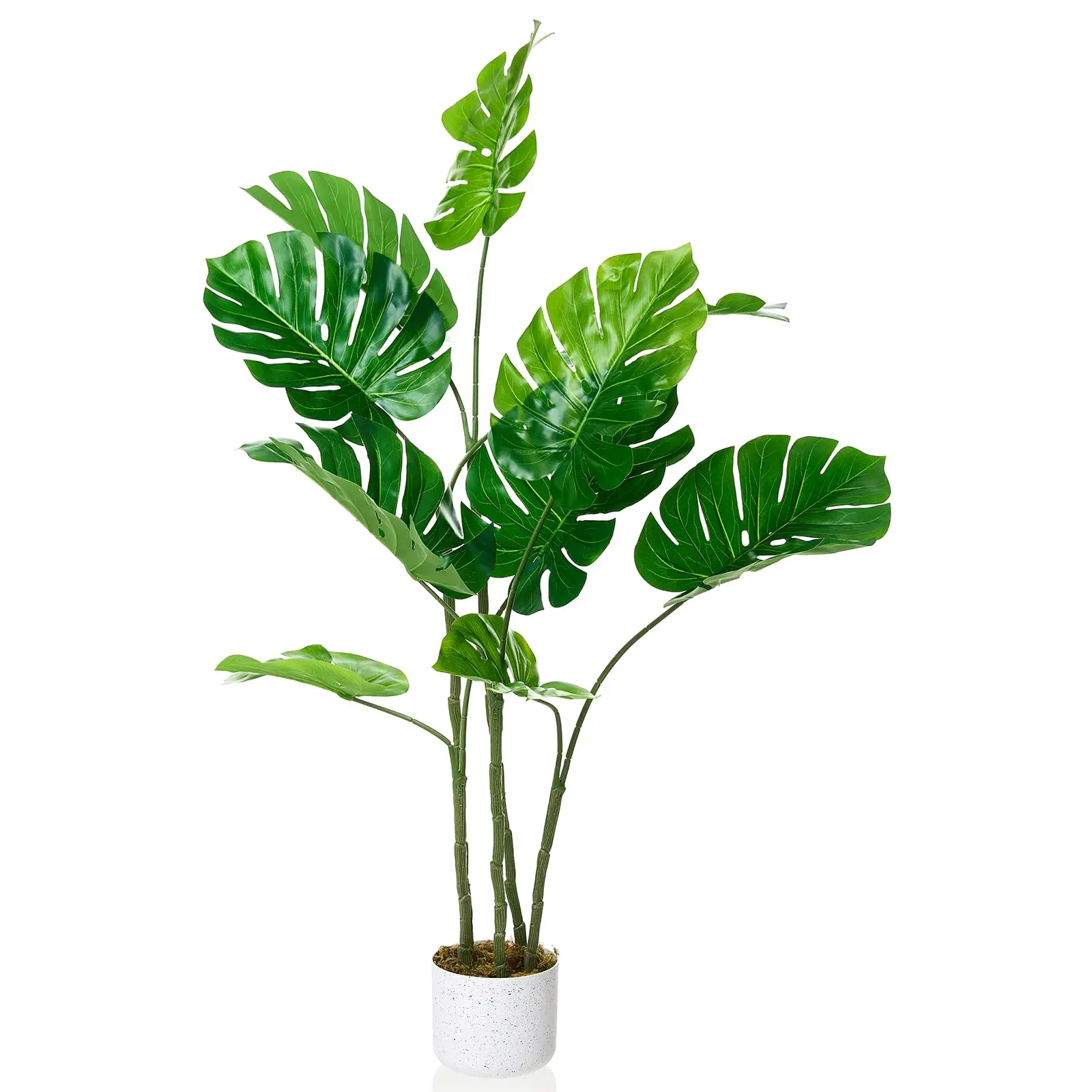 GARVEE 4FT Artificial Monstera Plant with Realistic Look and Bendable Stems - Large Tropical Palm Tree for Indoor and Outdoor Home Decor, UV Resistant Faux Monstera Deliciosa